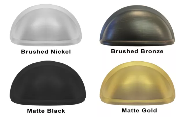 Kitchen Cabinet Hardware Drawer Cup Pull Handle Round Mushroom Knob Brushed KPT