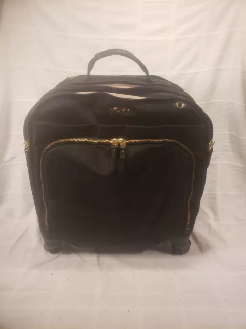 TUMI Expandable 4 wheel Rolling Briefcase Carry On Black