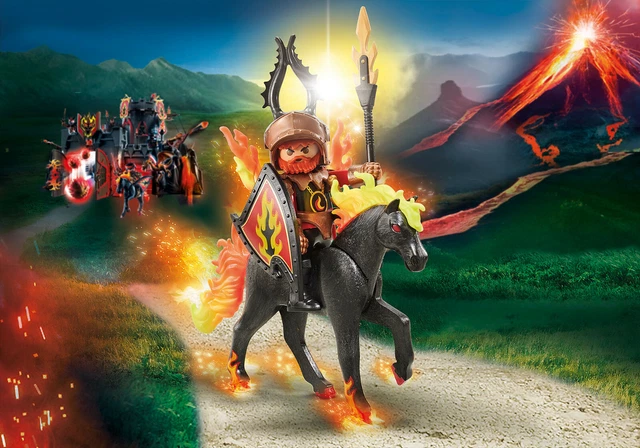 PLAYMOBIL® 9882 Feuerpferd mit Reiter / Burnham Raiders / Novelmore NEU / OVP 