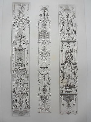 Détails motifs PLAFOND époque LOUIS XIV GRAVURE décoration ADAMS MEUBLE XIXéme 