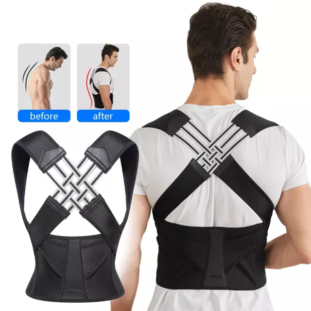 Back Shoulder Posture Corrector Adjustable Belt Support Body Brace Back Unisex 2