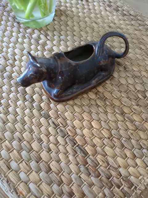 Cow Creamer/ Milk Lying Down Two Tone Cow Jug Country Table Chic