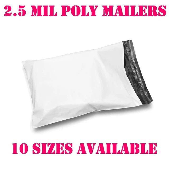 POLY MAILERS SHIPPING Envelopes Self Sealing White Plastic Mailing Bags