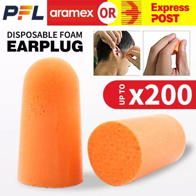 5-200 Pairs 3M 1100 Disposable Foam Ear Plug Noise Reducer Individual Wrap