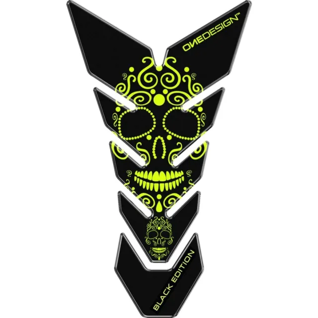 Tank Pad Protector Resin Fluo Skull for Harley Davidson Dyna Low Rider