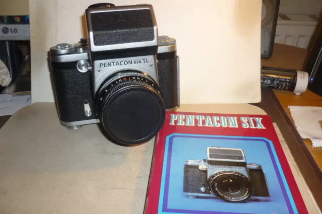 Super fotocamera Pentacon Six TL con Carl Zeiss Jena DDR rosso MC biometar 2,8/80!!!