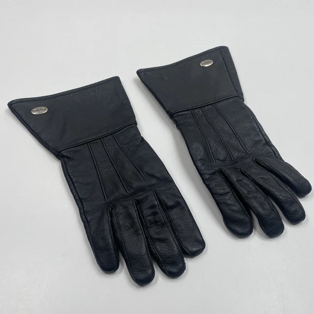 HARLEY DAVIDSON Leather Gauntlet Riding Motorcycle Gloves Mens Size L Large