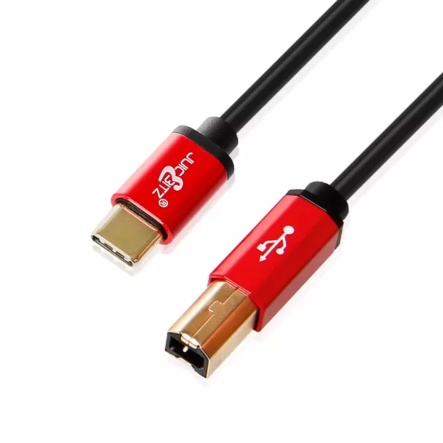 Premium Shielded USB Type C to USB 2.0 Type B Male Gold Printer Cable Lead