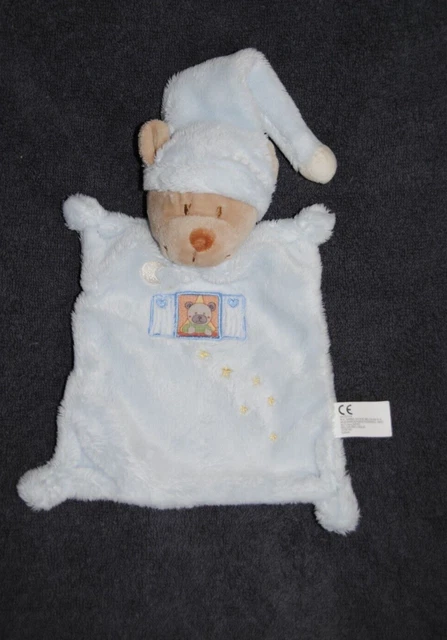 NICOTOY Doudou Plat Ours Bleu Fenêtre SIMBA TOYS KIABI C&A Etoile Lune