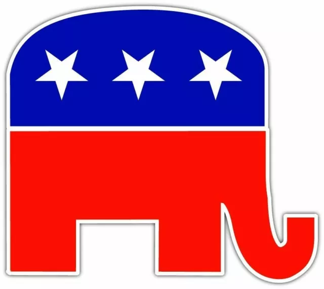 Republican Party GOP Elephant Car Bumper Window Locker Sticker Decal 5"X4.5"