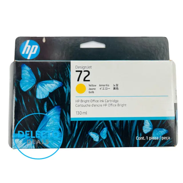 GENUINE HP 72 Yellow DesignJet Ink Cartridge 130-ml C9373A SEALED BOX 2025