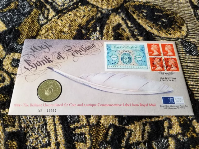 Great Britain First Day Cover - 2 Pounds 1994 - Bank of England - Q32