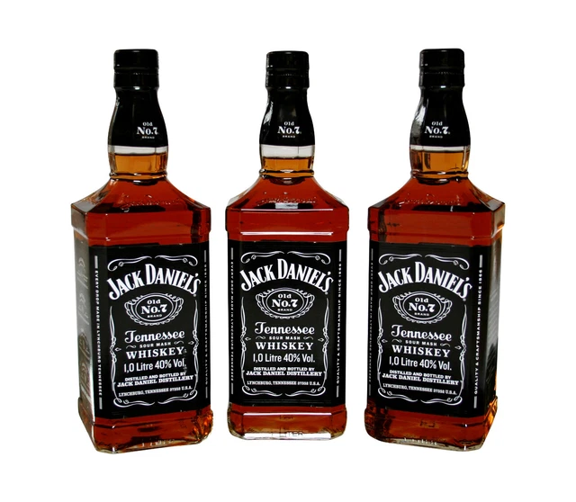 JACK DANIELS TENNESSEE Whiskey Old No. 7 40 3 bottles x 1 l liter £61.