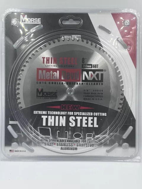 MORSE 8” THIN STEEL METAL DEVIL CIRCULAR 68T 5/8” 5800 Max Rpm
