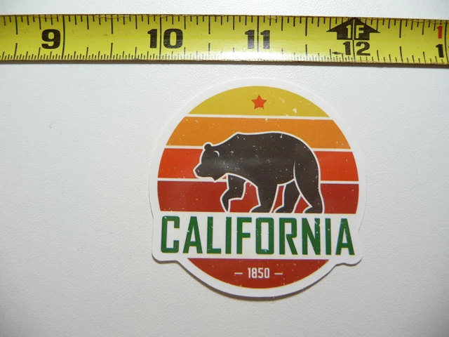 California Bear Star Sunset Decal Sticker Pride State