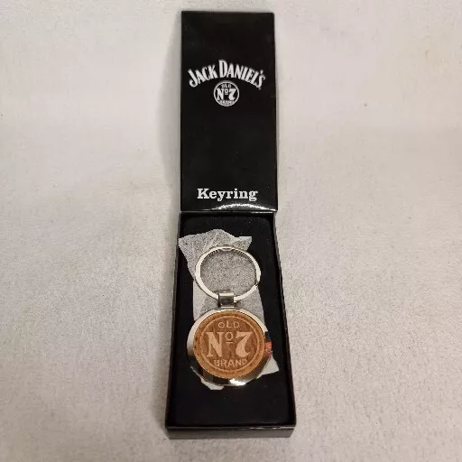 Jack Daniels Old No.7 Keyring, Wood & Metal Design, Brand New, Collectable