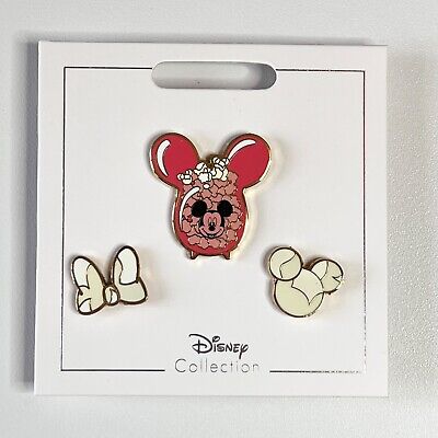 Mickey & Minnie Mouse Popcorn Flair Pin 3-pc Set Disney NEW