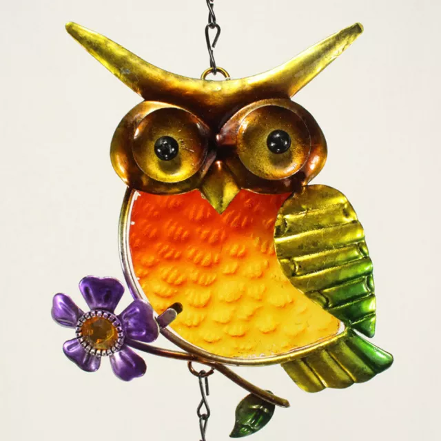 Japanese Style Wind Chime Metal Owl Windchime Garden Home Suncatcher Gift B 3