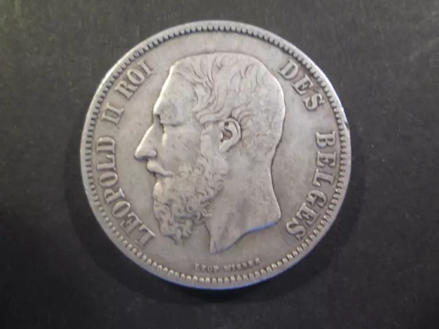 BELGIQUE Monnaie - 5 francs argent 1869 Léopold II