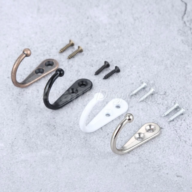 5Pcs 44*30*14mm Wall Mounted Single Hook Retro Coat Hat Towel Key Clothes Hanger 2