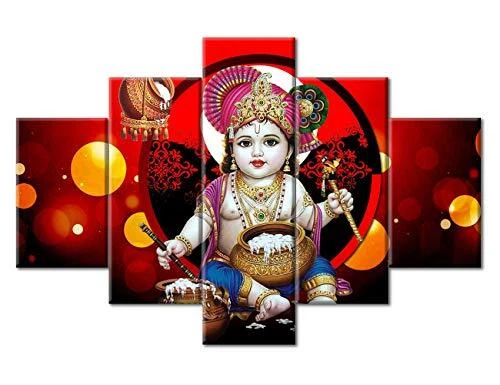 TUMOVO Lord Krishna Wall Decor Indian Krishna Home Decor Hindu God Bedroom De...
