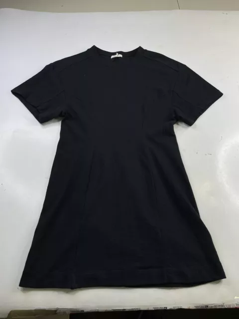 Rag & Bone Womens Short Sleeve Sweater Dress Black Cotton Size Large