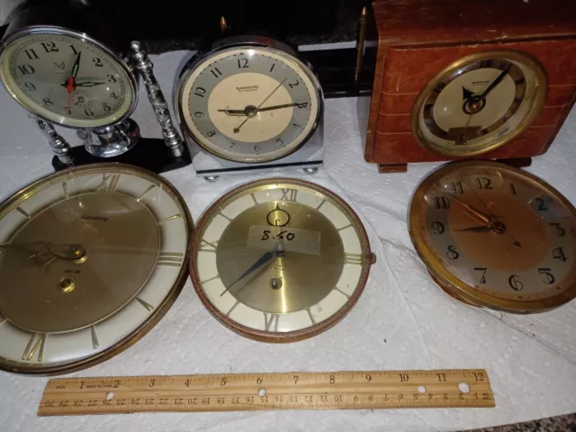Lot Of 6 Vintage Clocks And Clock Faces