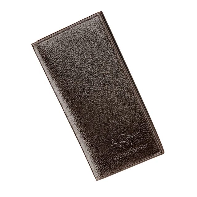 Portafoglio da uomo in pelle PU portatasca al seno borsa tuta libretto degli assegni (marrone)