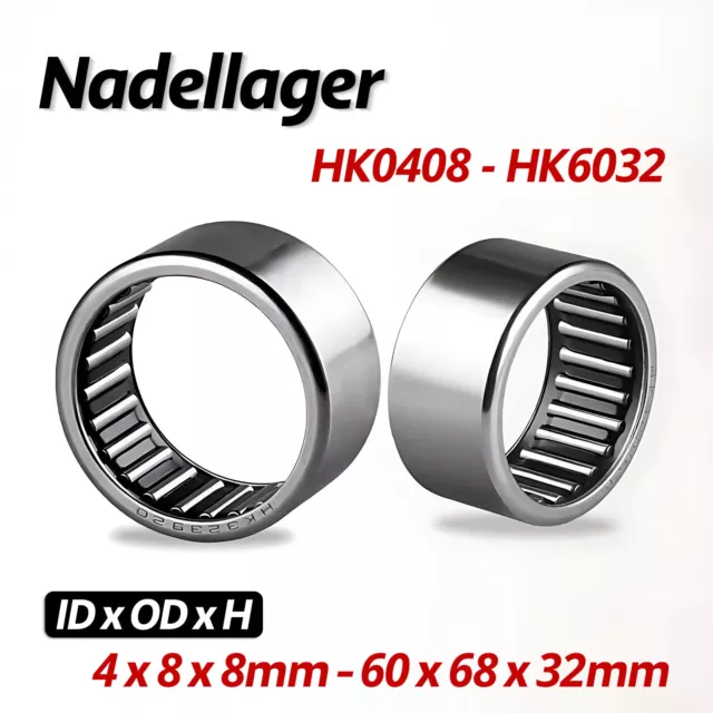 Nadelhülse Nadellager Nadelbüchse von HK 0408 bis HK 6032 4 - 60mm innen