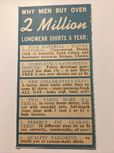 Vintage 1939 Men's Shirts Ad Economy Headquarters New Process Co. Warren PA 3