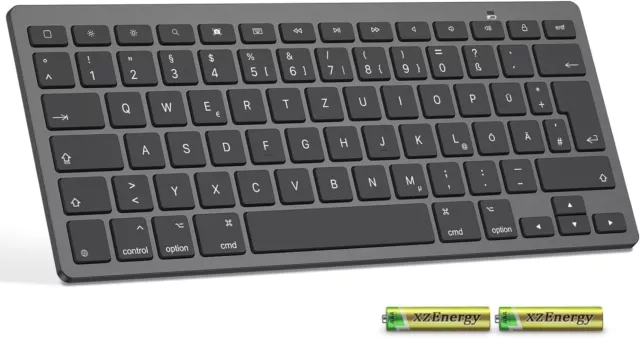 Emetok Deutsche Bluetooth Tastatur, Ultra-dünn QWERTZ kompatible mit iPad 10,2/9