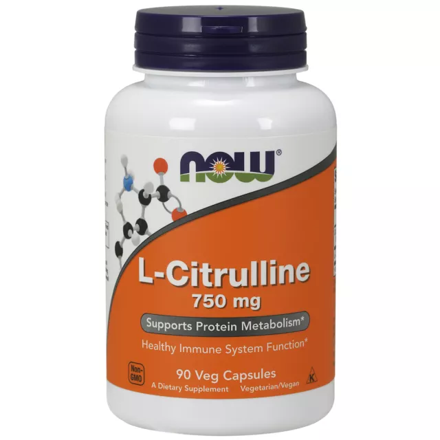 Now Foods L-CITRULLINE 750mg 90 Végétarien Capsules Système Immunitaire Sain 2