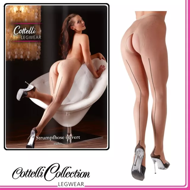 Sexy Collant aperto color carne con riga Cottelli Lingerie Sex toys Intimo calze