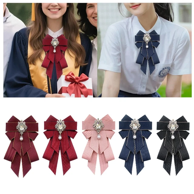 Shntig Fiocchi nastro Spilla Papillon pre-legato per donna Uomo Festa nozze Cerimonia Natale Cravatta con fiocco Cravatta con spilla con fiocco