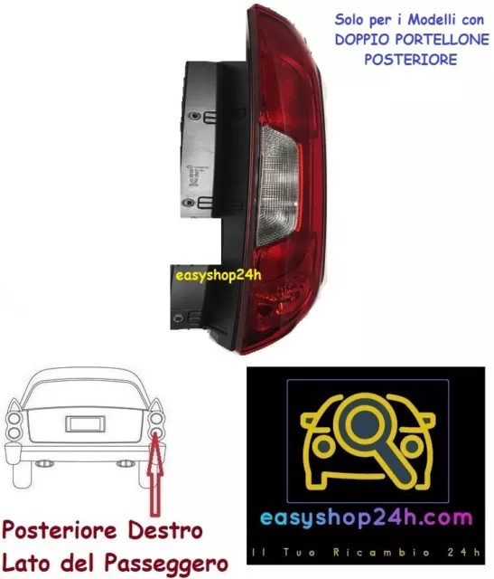 Faro Fanale Fanalino Posteriore Dx Per Fiat Doblo Da 2015 2P Stop Gruppo Ottico