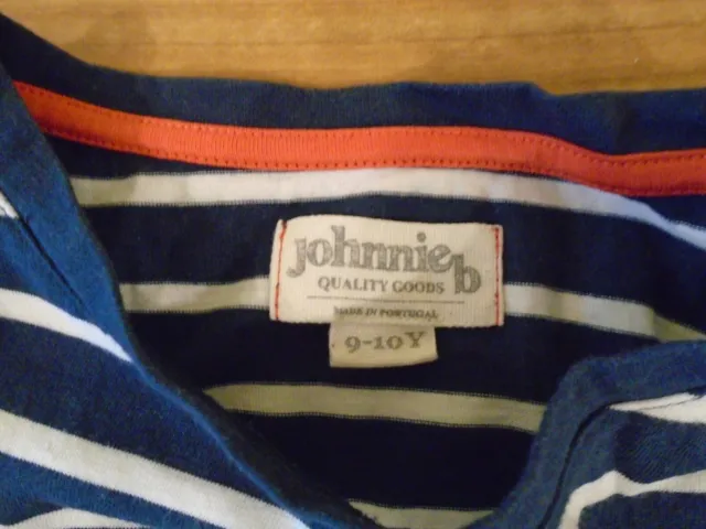 Mini Boden Johnnie B pacchetto top maniche lunghe pantaloncini arricciati 9-10 righe blu navy 4