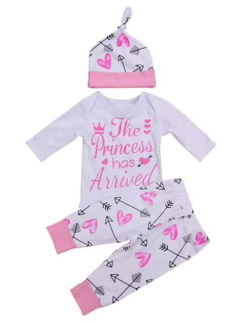 Regno Unito neonato neonato top pantaloni cappello body tuta da sole set vestiti 2