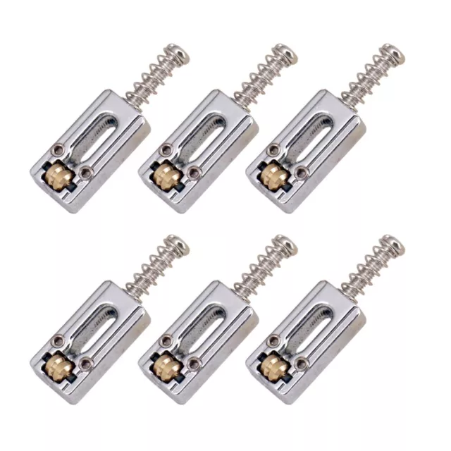 6 Pcs Roller Bridge Tremolo Saddles For Strat TL Electric Guitar Chrome Color 2