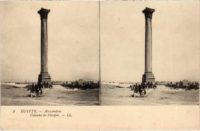 CPA AK ALEXANDRIA Colonne de Pompee - Stereo Pc. EGYPT (1325501)