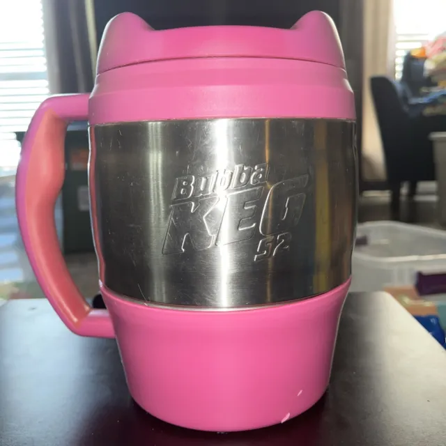 BUBBA KEG 52oz Ounce Insulated Travel Mug Pink & Stainless With Handle Flip Top