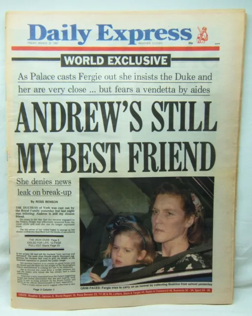 2 x ANDREW & FERGIE SPLIT NEWSPAPERS 1992 - MINT