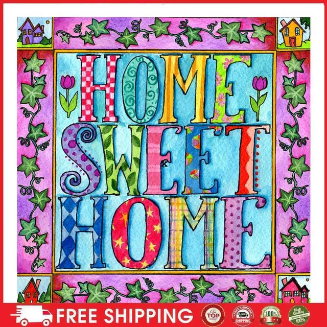 Kit pittura diamanti fai da te Home sweet home 5D resina piena