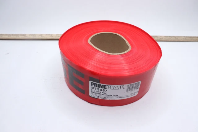 PrimeGuard Danger Heavy Duty Barricade Tape Red 3" x 1,000ft BT3057