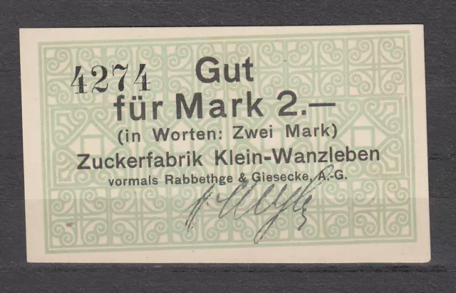Klein-Wanzleben - Zuckerfabrik - 2 Mark - Geiger 275.02a) - mit HU