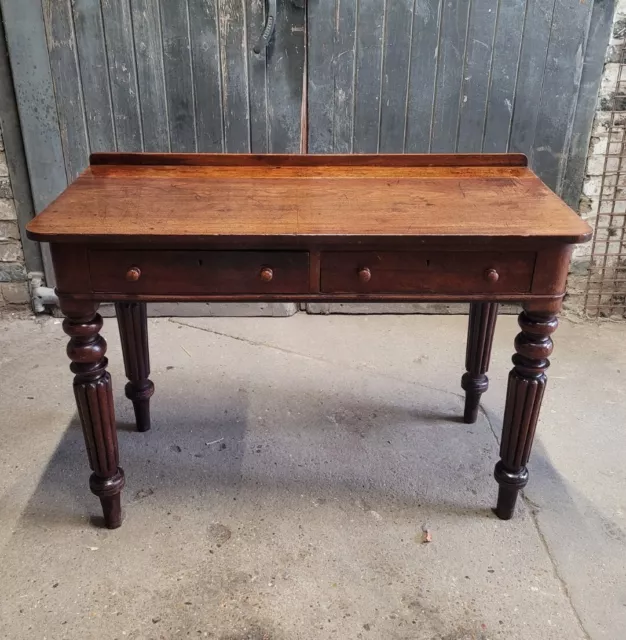 Antique 19th Century Victorian Mahogany Writing Table Writing Desk Hall Table