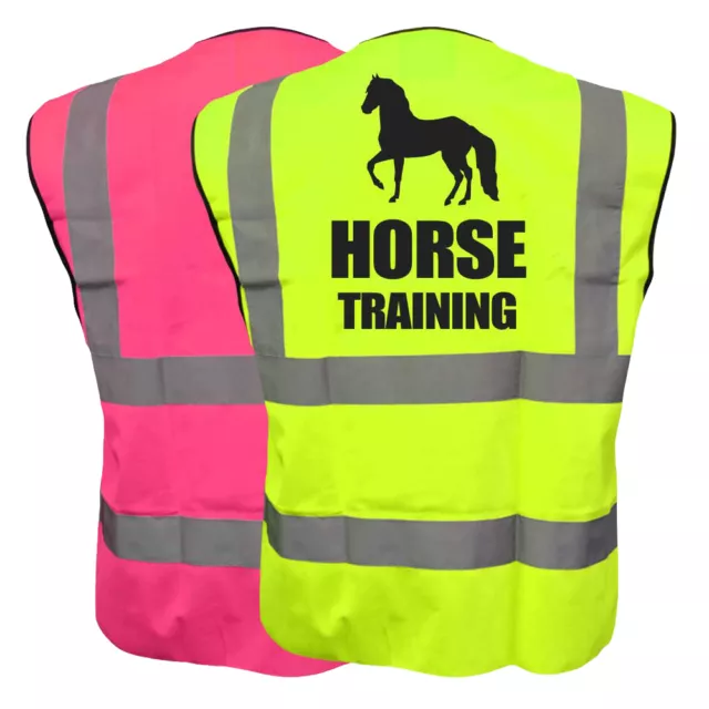 Equine Hi Viz Vis Horse Training Waistcoat Vest Equestrian Safety Reflective