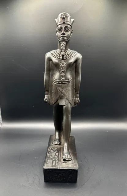 Statuette Du Dieu Egyptien Amon-Ra Pierre Noire Egypte Artefact - 29cm - 1,03kg