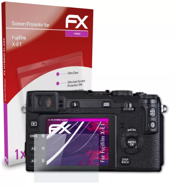 atFoliX Glass Protective Film for Fujifilm X-E1 Glass Protector 9H Hybrid-Glass