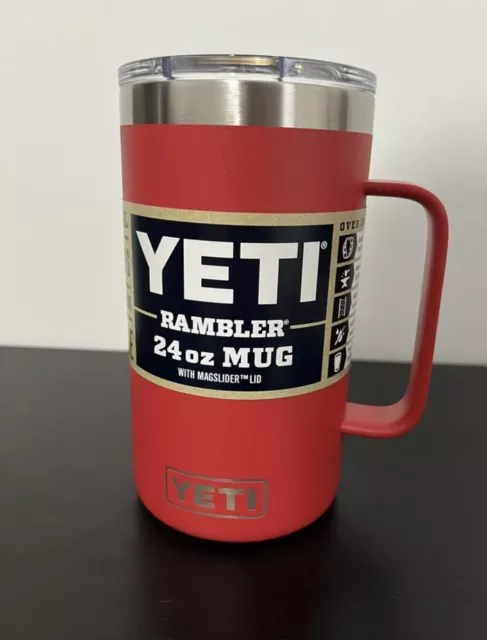 YETI Rambler 24 oz mug w/Magslider Lid & 1-26 oz Straw Lid Harvest Red