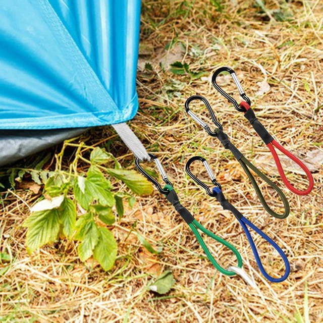 Bungee-Seil mit Karabiner, langlebiger Bungee-Gurt für Tarpaulin-Tarps-Zelte
